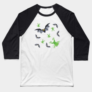 It's Raining (Sparkly Halloween) Bats and Frogs Baseball T-Shirt